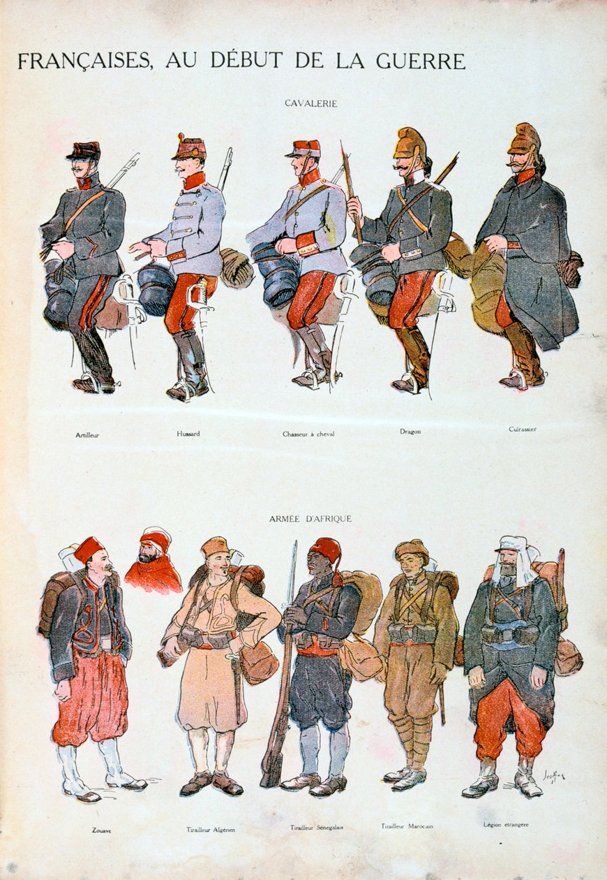 Uniformes do exército francês, Primeira Guerra Mundial, 1914 de Unbekannt