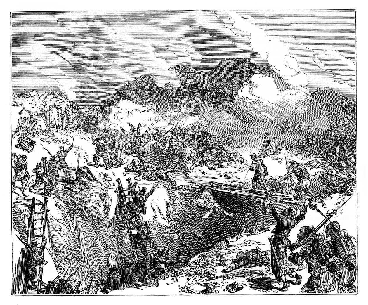 Ataque francês aos Malakoff, século XIX de Unbekannt