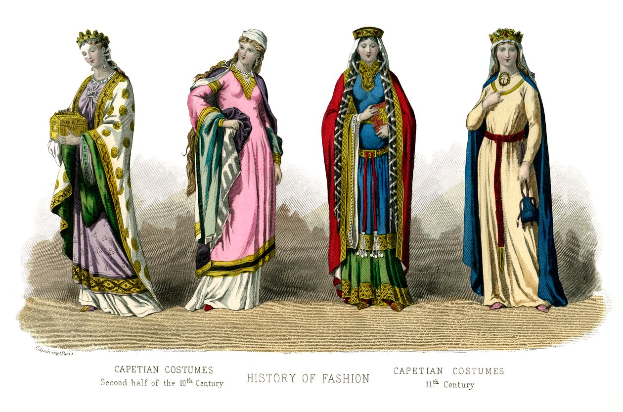 Traje francês: Capetian, século X-XI, 1882 de Unbekannt