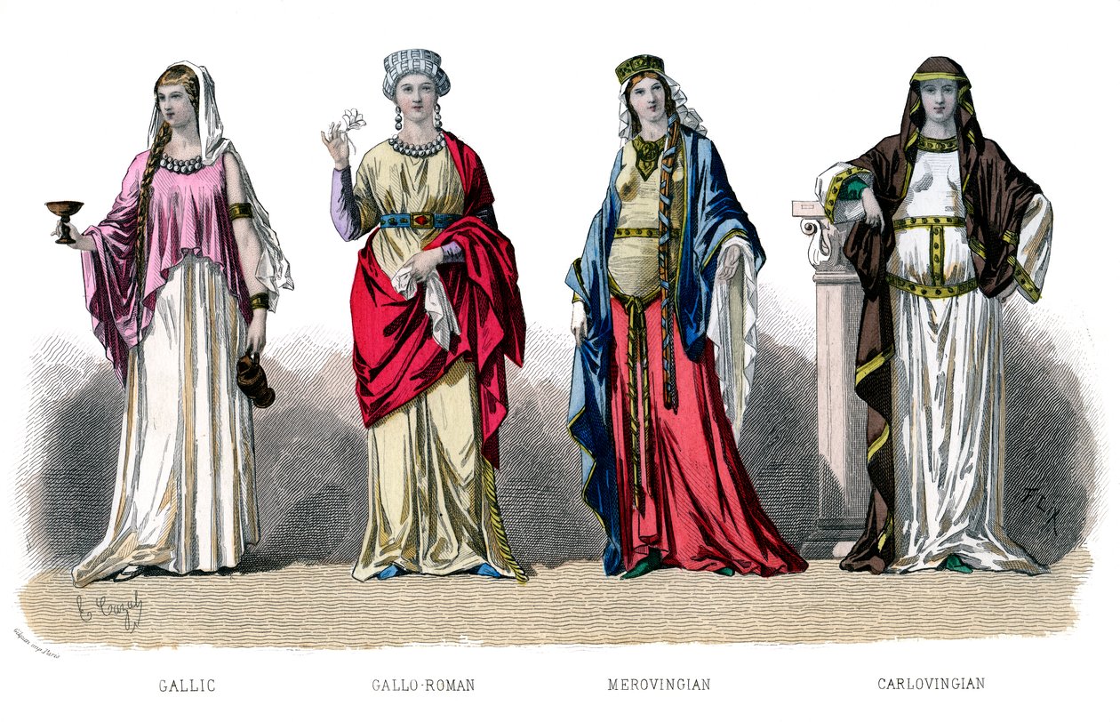 Traje francês: Gallic, Gallo Roman, Merovingian, Carlovingian, 1882 de Unbekannt