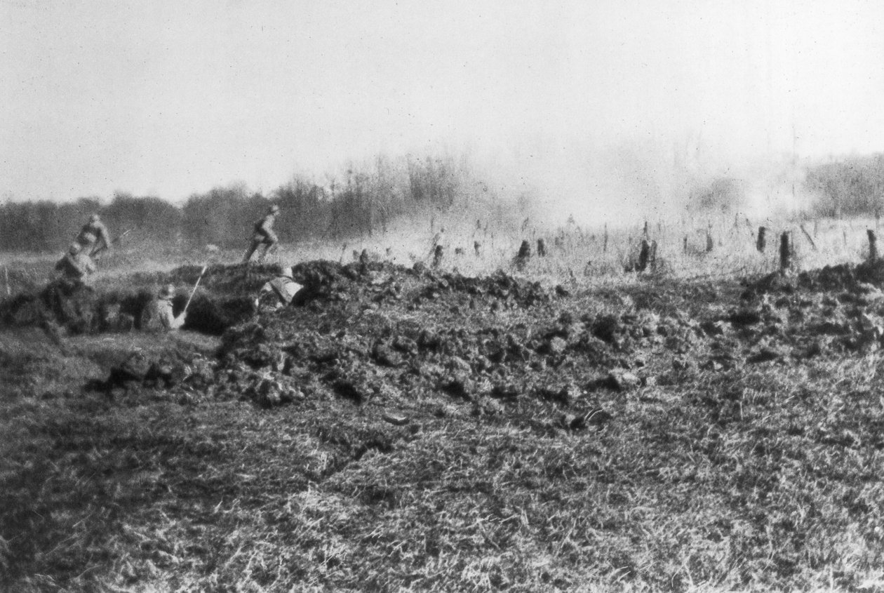 Contra-ataque francês entre o Somme e o rio Oise, Picardia, França, 1918 de Unbekannt