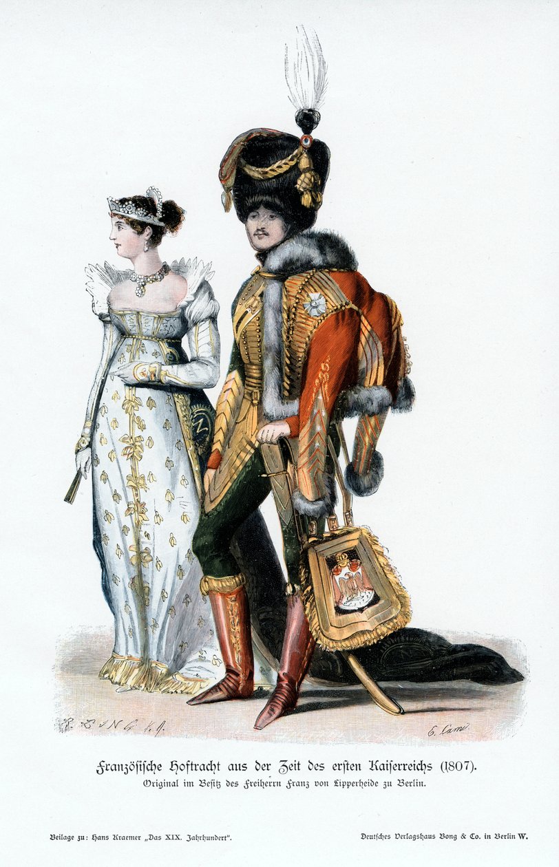Traje da corte francesa da época do primeiro Império, 1807 de Unbekannt