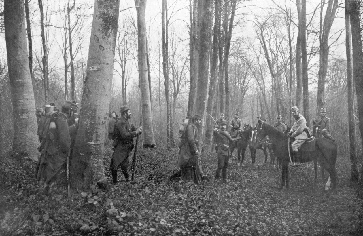 Patrulhas francesas na floresta de Argonne, França, 1915 de Unbekannt