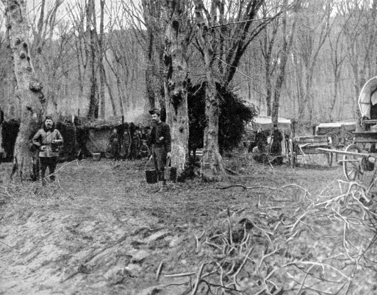 Área de descanso francesa e cozinha de sopa atrás das linhas, Primeira Guerra Mundial, 1915 de Unbekannt