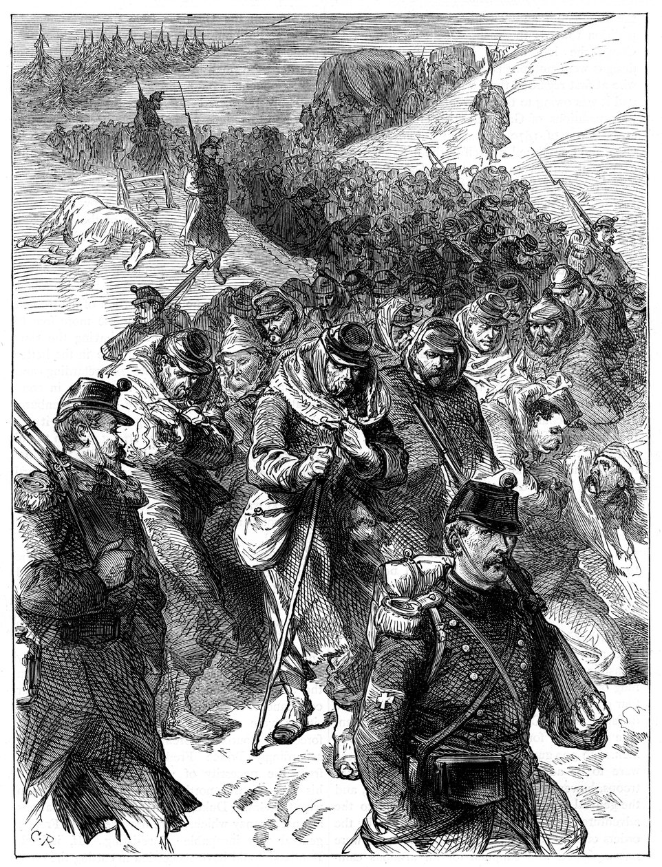 Retiro francês para a Suíça, 30 de janeiro a 1 de fevereiro de 1871 c1880 de Unbekannt