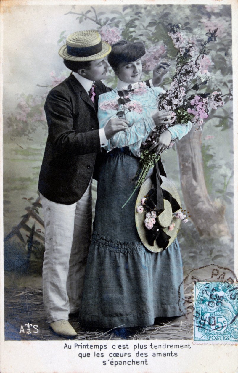 Cartão romântico francês, c1900 de Unbekannt