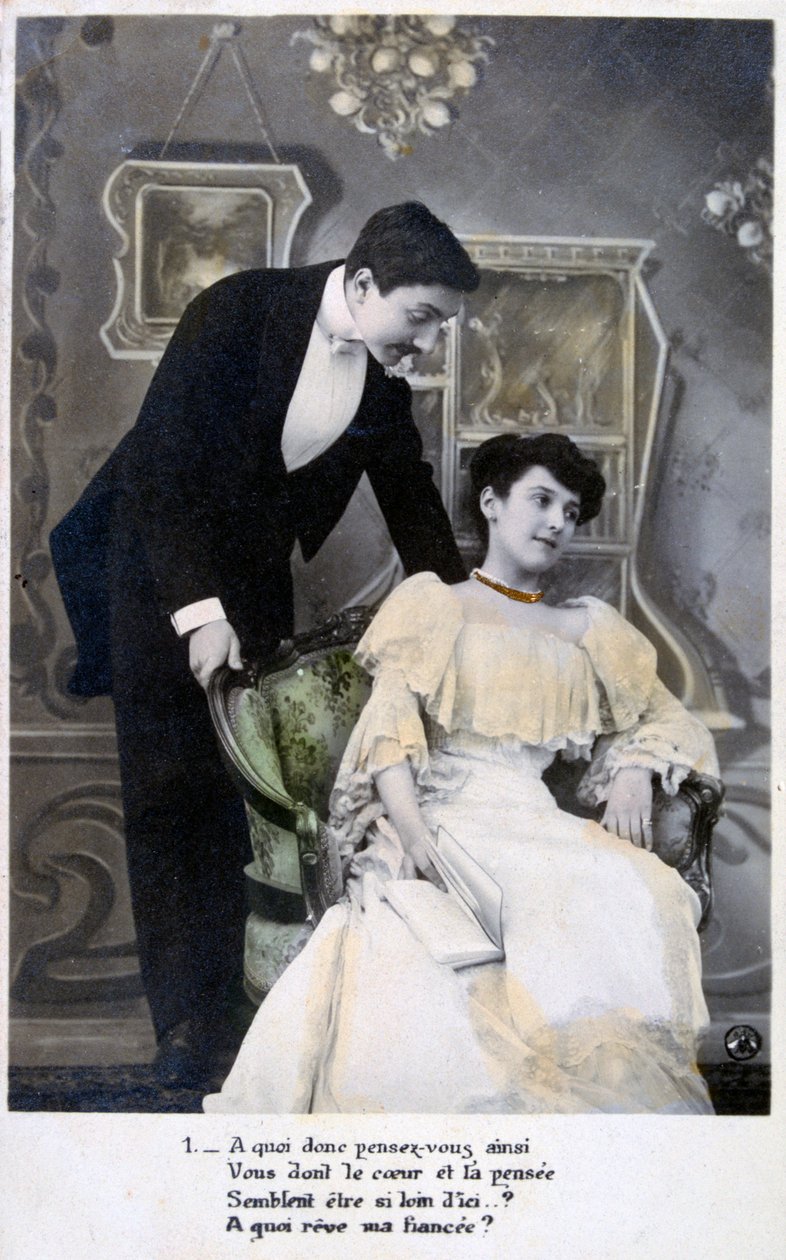 Cartão romântico francês, c1900 de Unbekannt