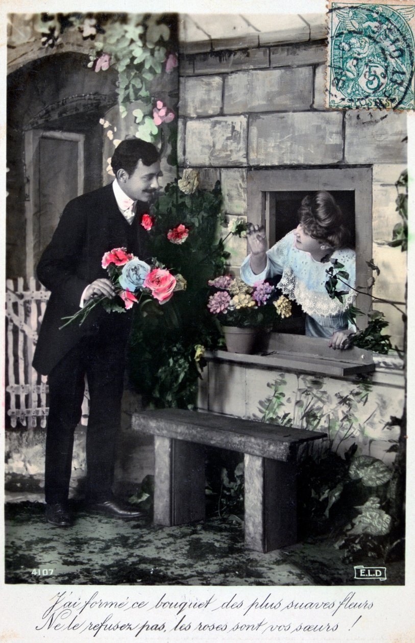 Cartão romântico francês, c1900 de Unbekannt