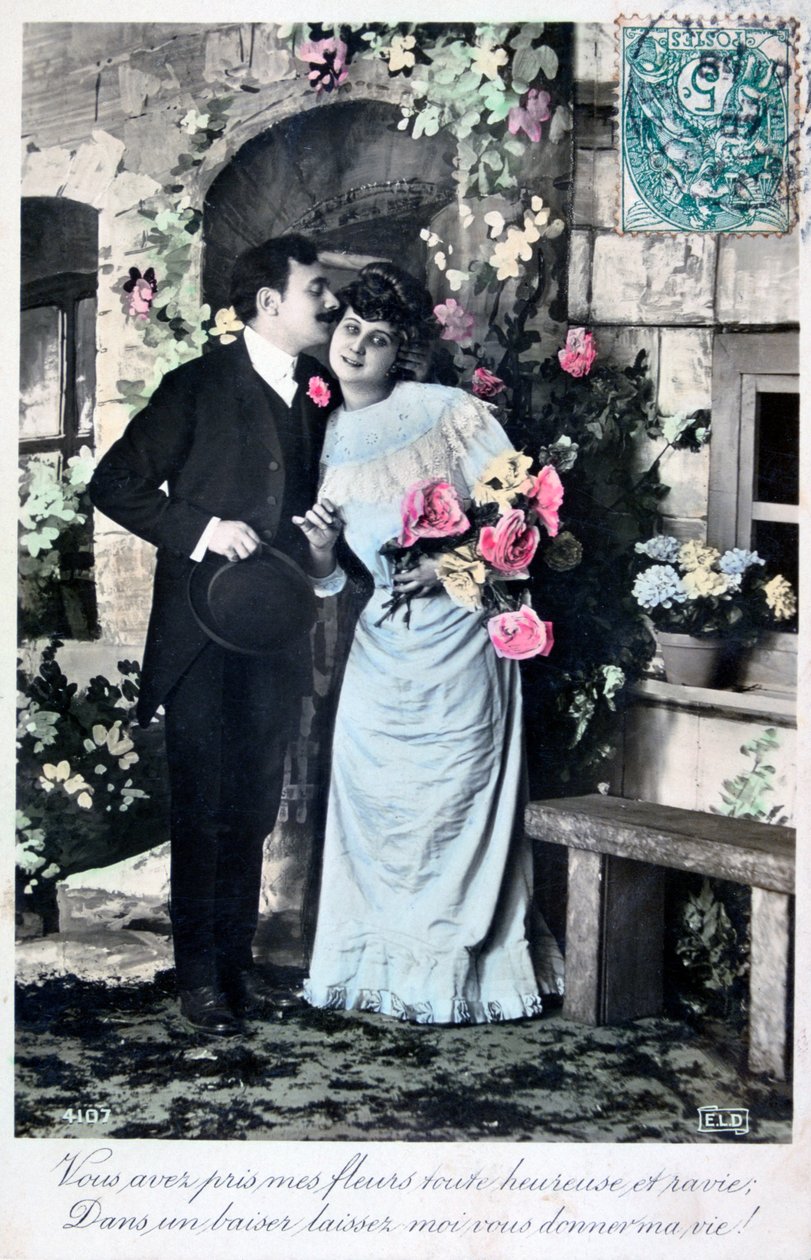 Cartão romântico francês, c1900 de Unbekannt