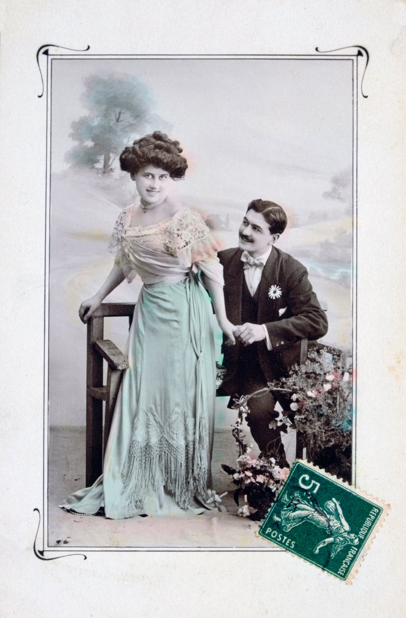 Cartão romântico francês, c1900 de Unbekannt