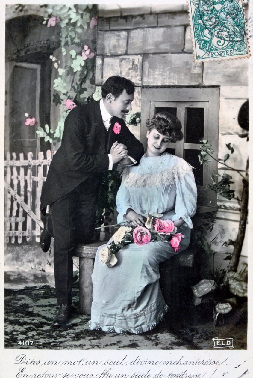 Cartão romântico francês, c1900 de Unbekannt