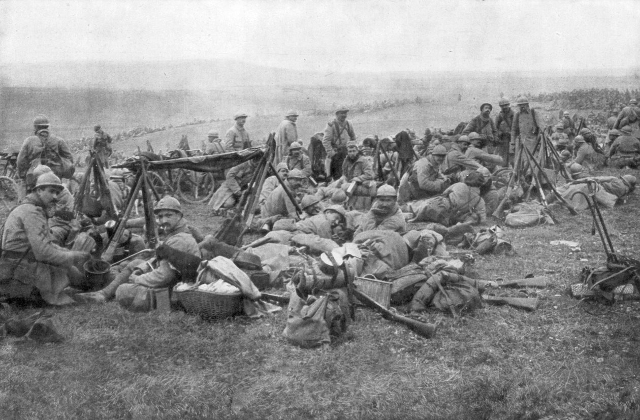 Tropas francesas em repouso, Verdun, França, 1916 de Unbekannt