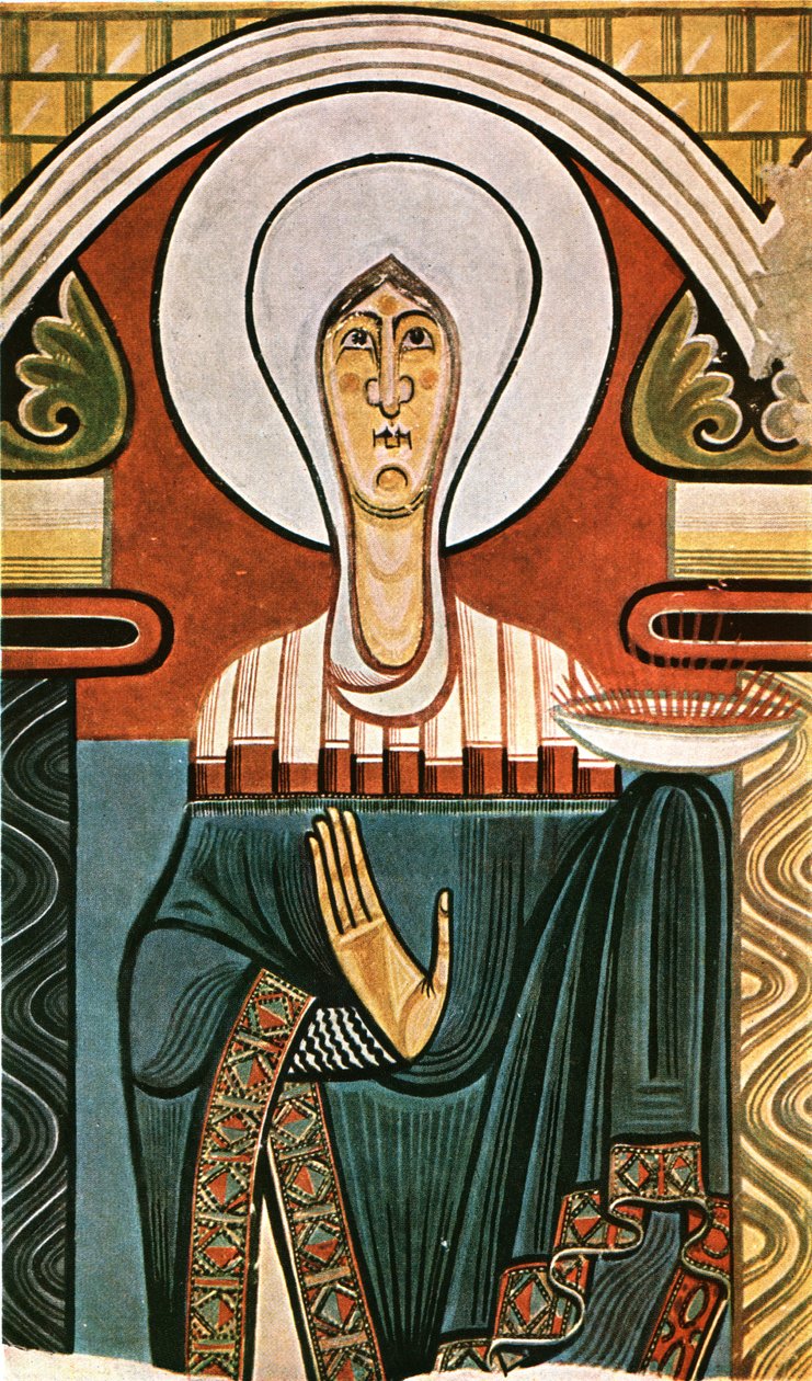 Fresco na igreja de Sant Climent de Tahüll, Catalunha, Espanha, 1928. de Unbekannt