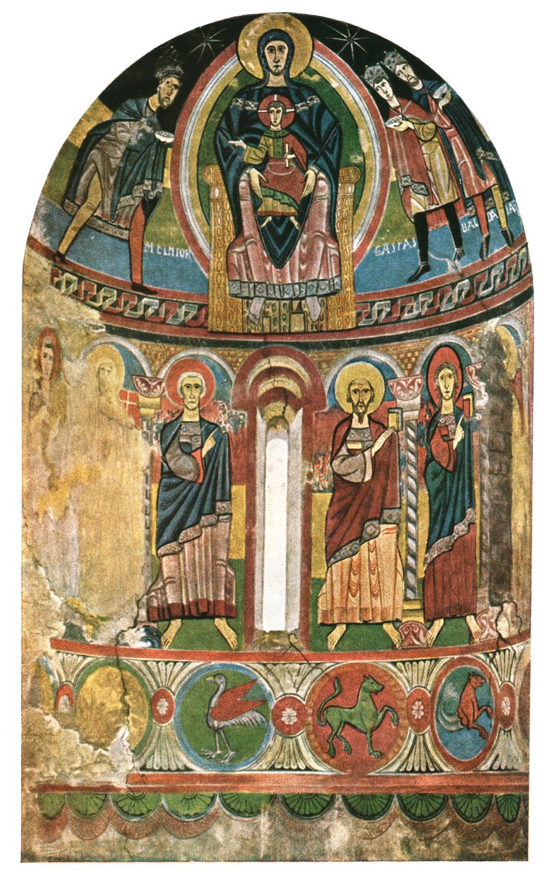 Fresco na igreja de Santa Maria de Taüll, Catalunha, Espanha, 1928. de Unbekannt