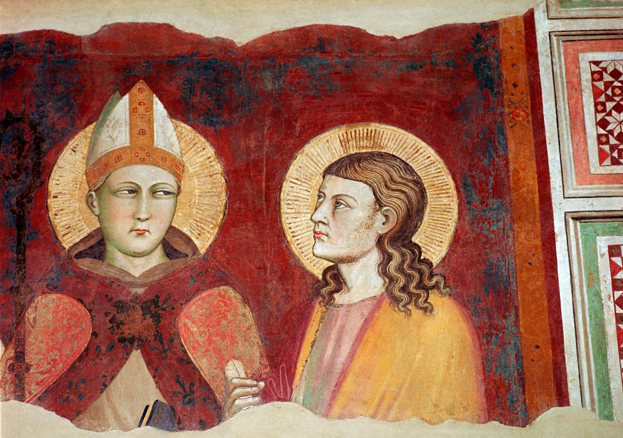 Afresco de um bispo, século XIV de Unbekannt