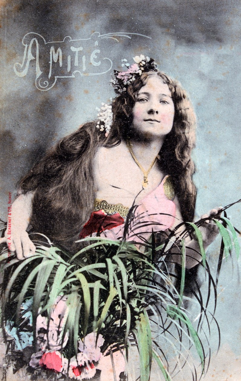 Amizade, cartão postal vintage francês, c1900 de Unbekannt