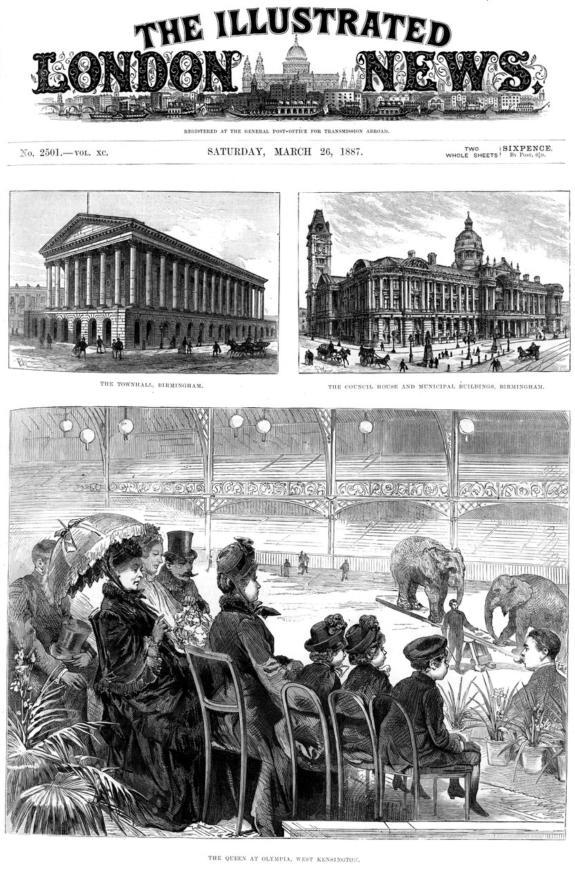 Primeira página do The Illustrated London News, 1887 de Unbekannt