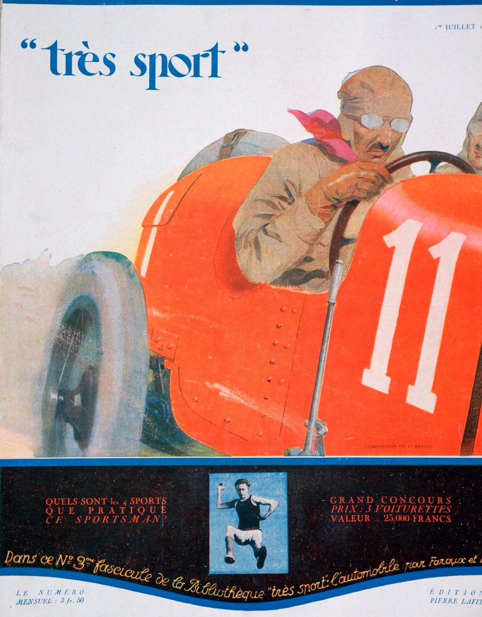 Ilustração da capa da revista Tres Sport, julho de 1922 de Unbekannt
