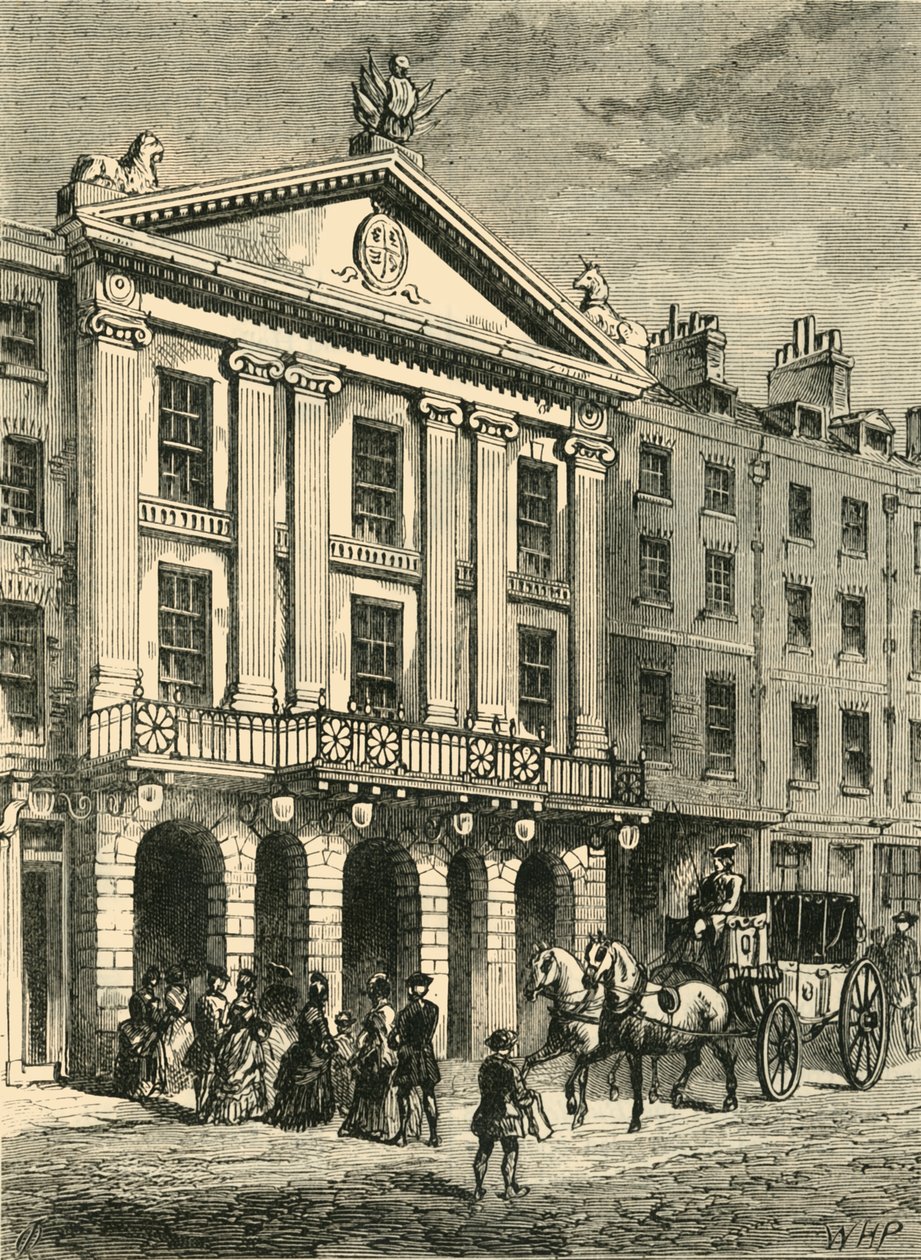 Parte dianteira do teatro velho de Drury Lane, 1881. de Unbekannt