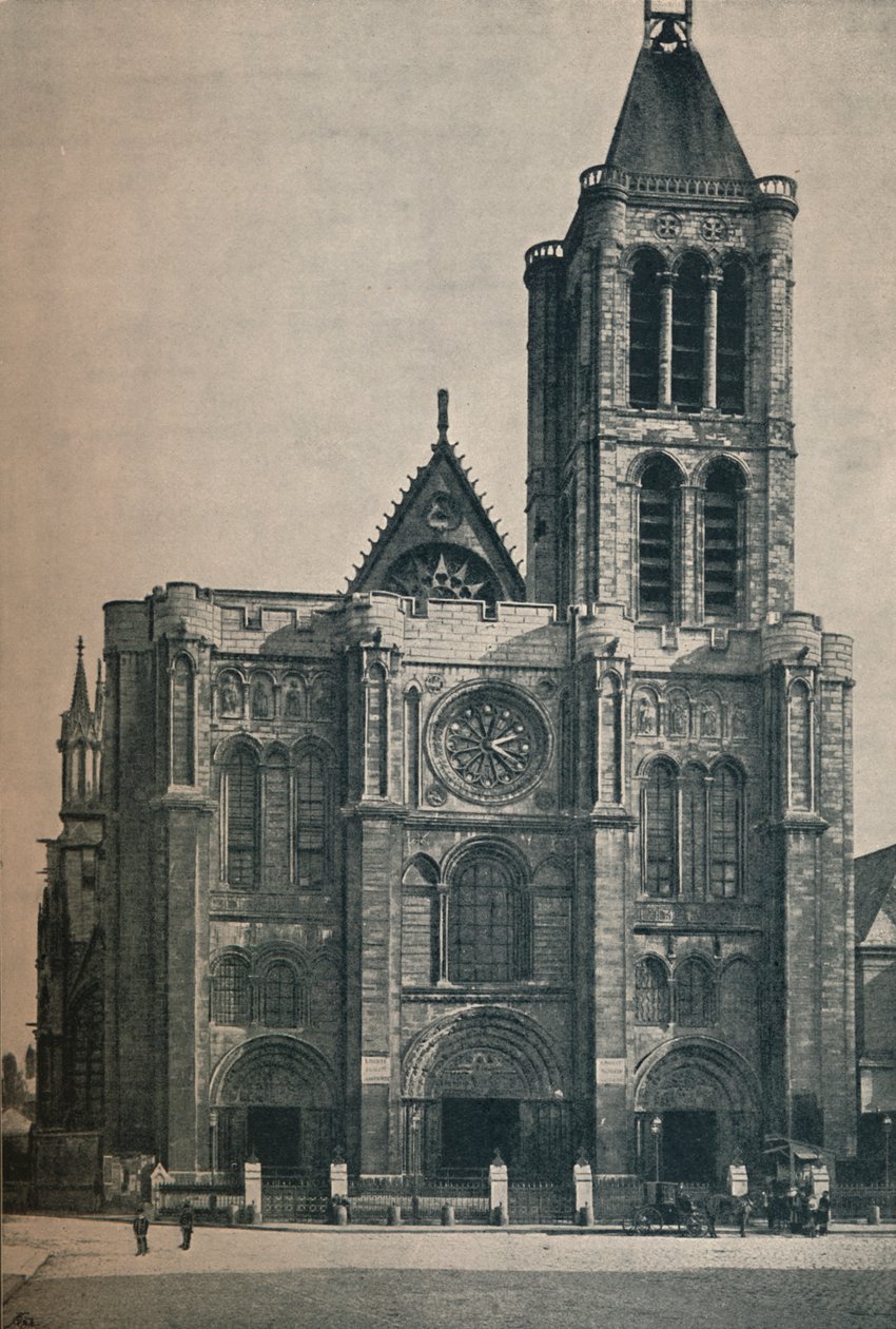 Frente da igreja da abadia de Saint Denis, o local do enterro dos reis franceses, c1906, 1907 de Unbekannt