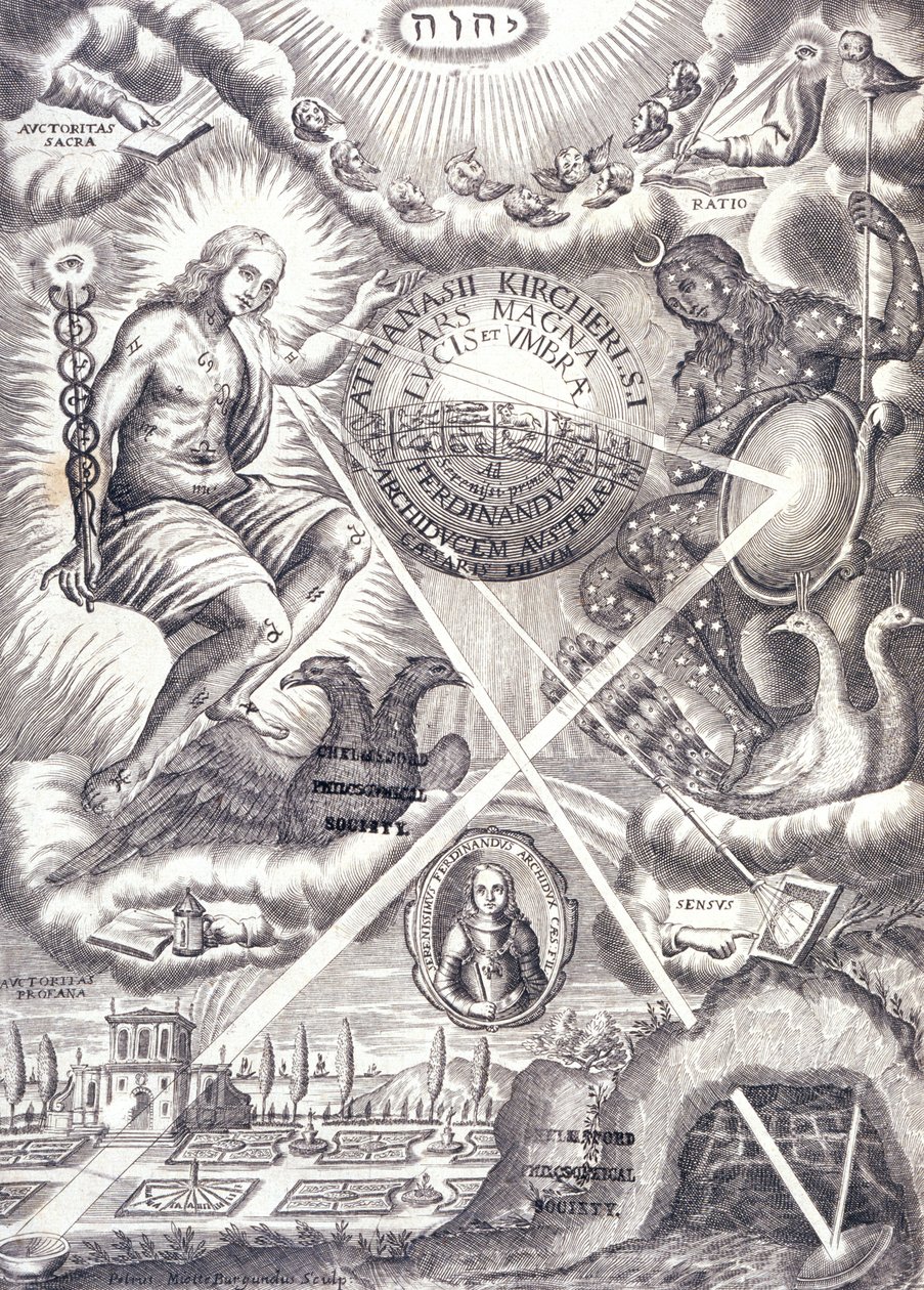 Frontispiece de Atanásio Kirchers Grande arte de luz e sombras de Unbekannt