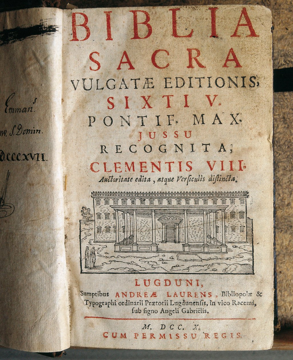 Frontispício da Bíblia Sagrada de Sixtus V (1520-1590) de Unbekannt