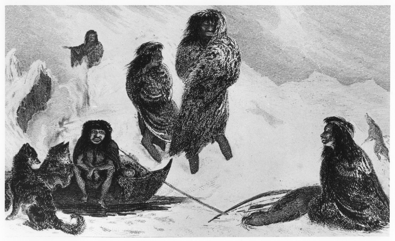 Fuegianos que negociam com os patagônicos, 1839 de Unbekannt