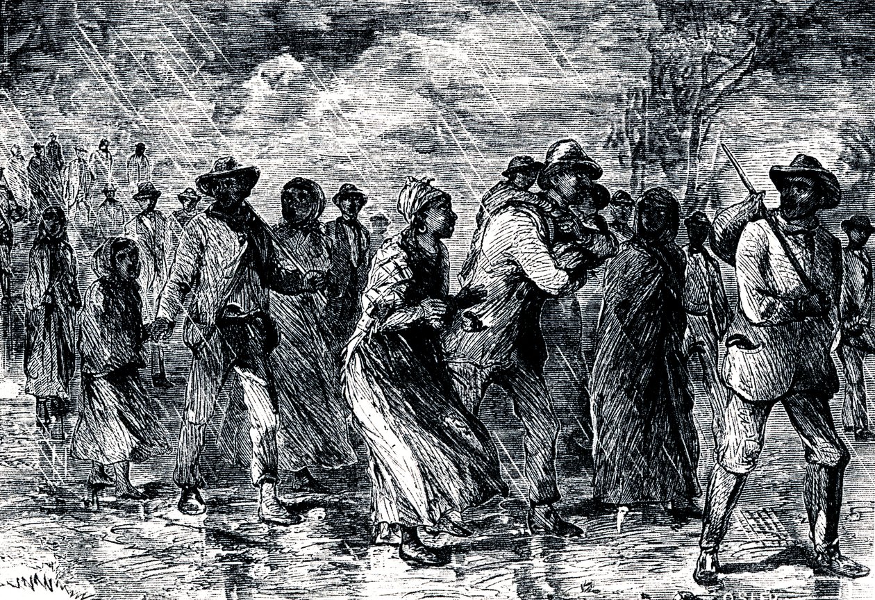 Escravos fugitivos que fugiam de Maryland para Delaware por meio da estrada de ferro subterrânea, 1850-1851 de Unbekannt
