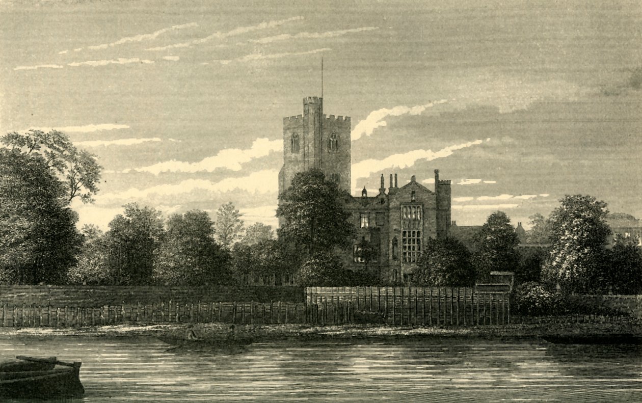 Igreja de Fulham, do Tamisa, c1878. de Unbekannt