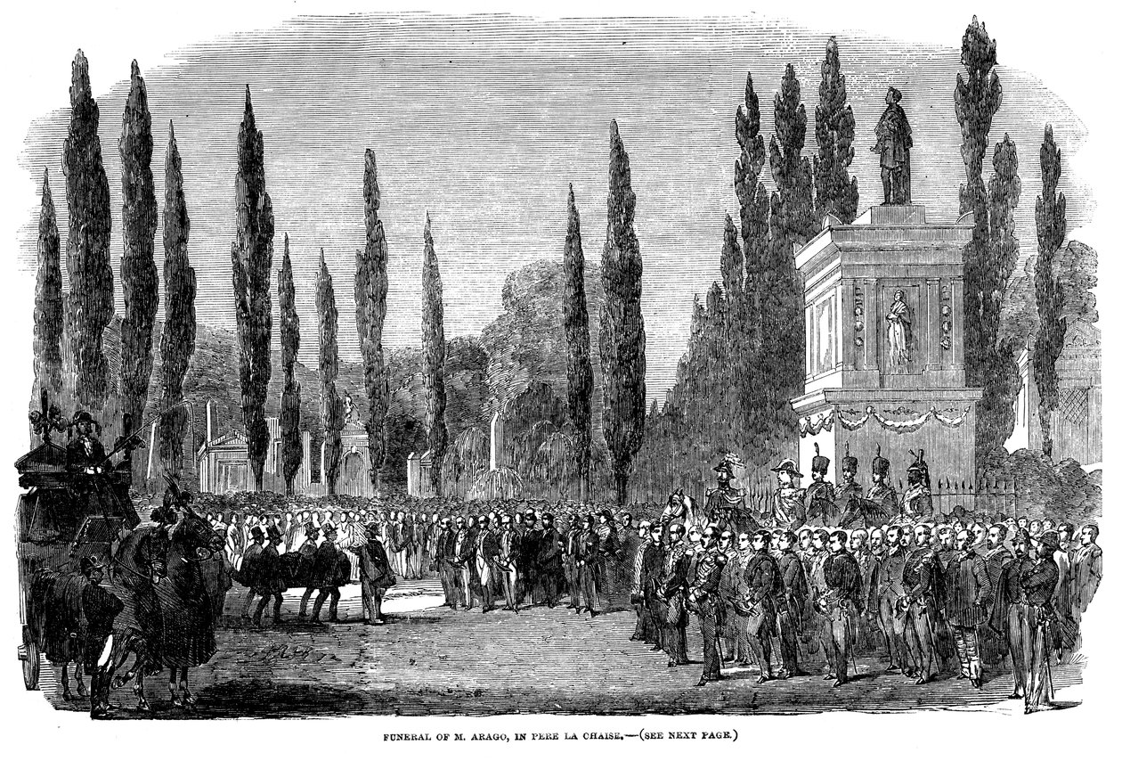 Funeral de François Arago, astrônomo, físico e político francês, Paris, 5 de outubro de 1853. de Unbekannt