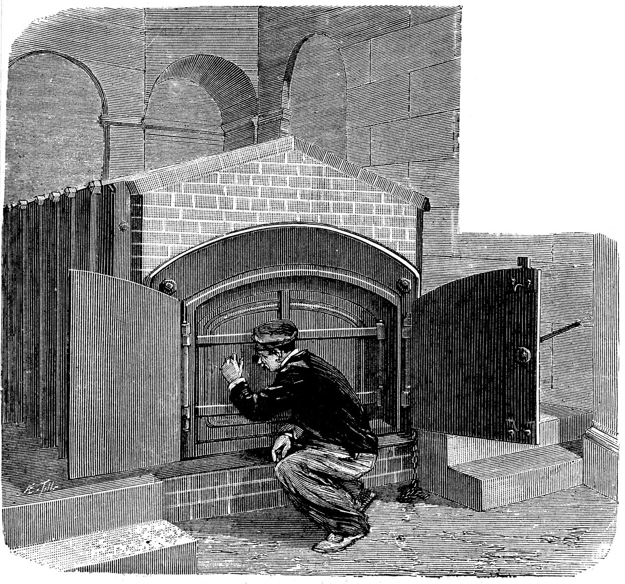 Forno do tipo a ser instalado no crematório Pere la Chaise, Paris, 1888 de Unbekannt