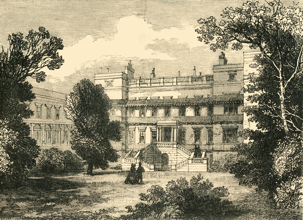 Parte dianteira do jardim da casa de Northumberland, 1881. de Unbekannt