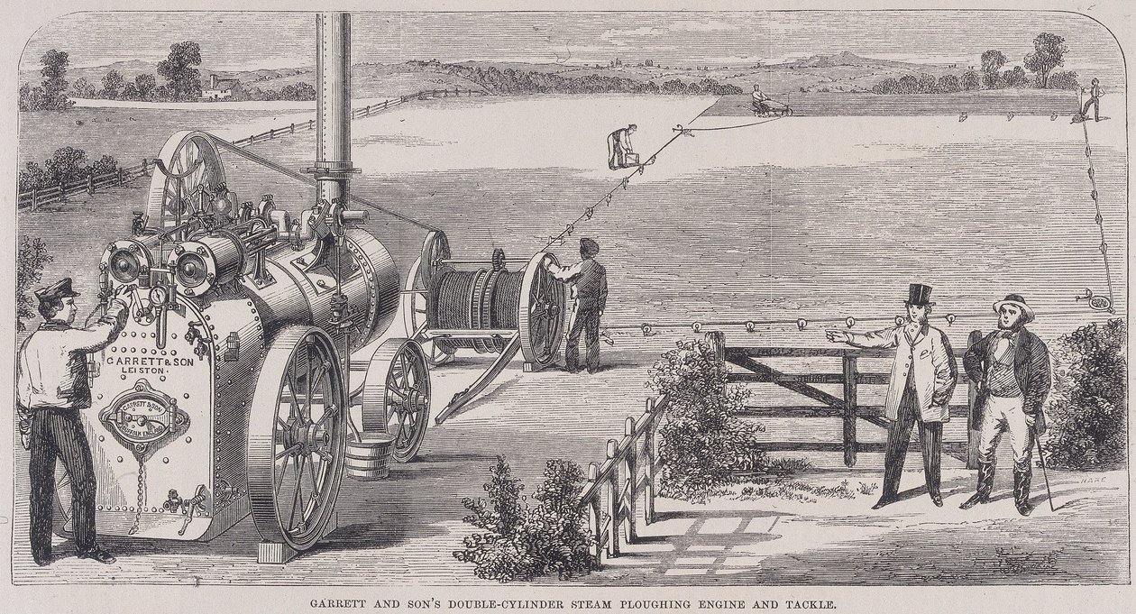 Garrett & Sons Motor de lavra a vapor e equipamento de cilindro duplo, c1862 de Unbekannt