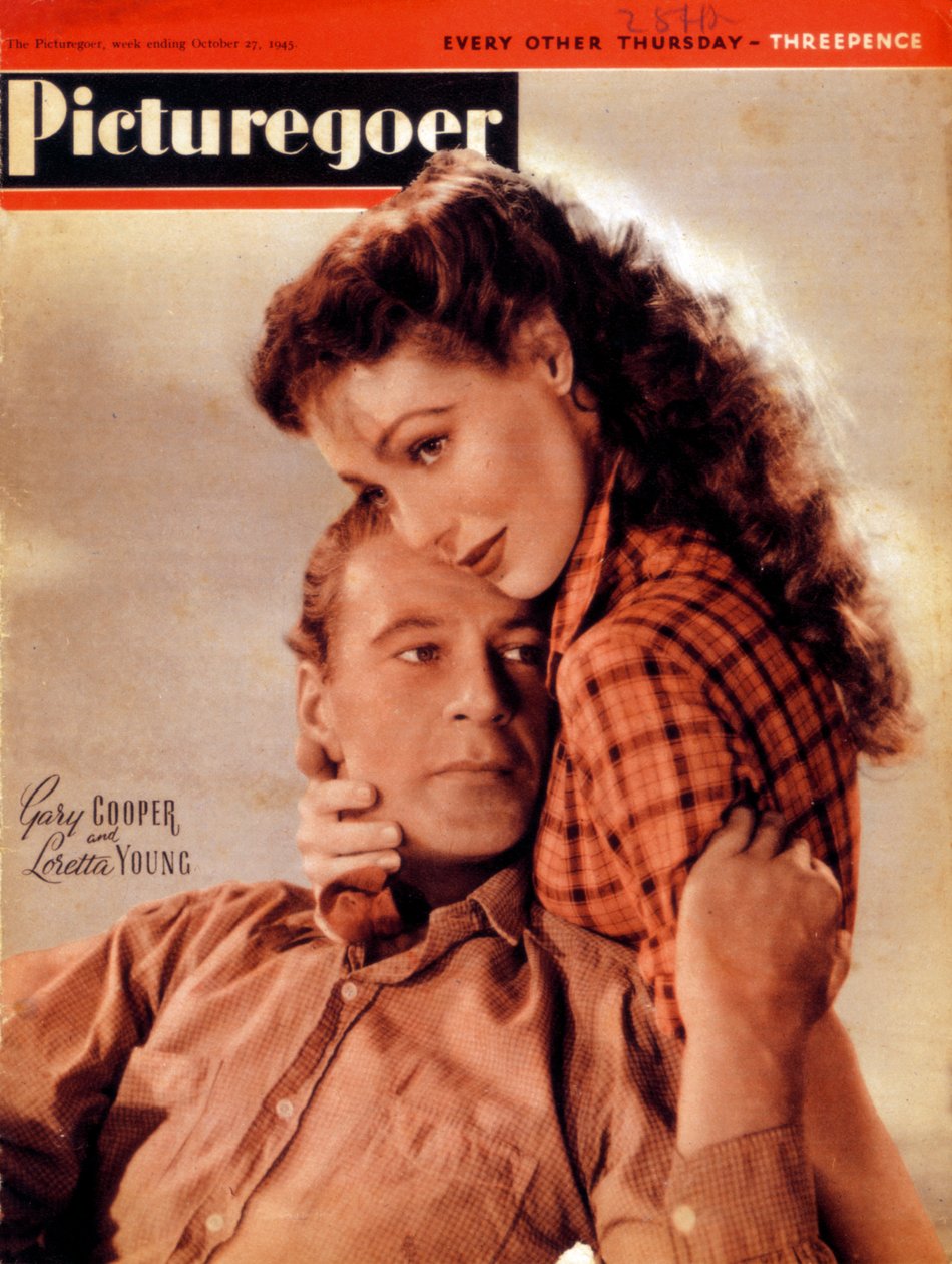 Gary Cooper 1901-1961 e Loretta Young 1913-2000, atores americanos, 1945 de Unbekannt