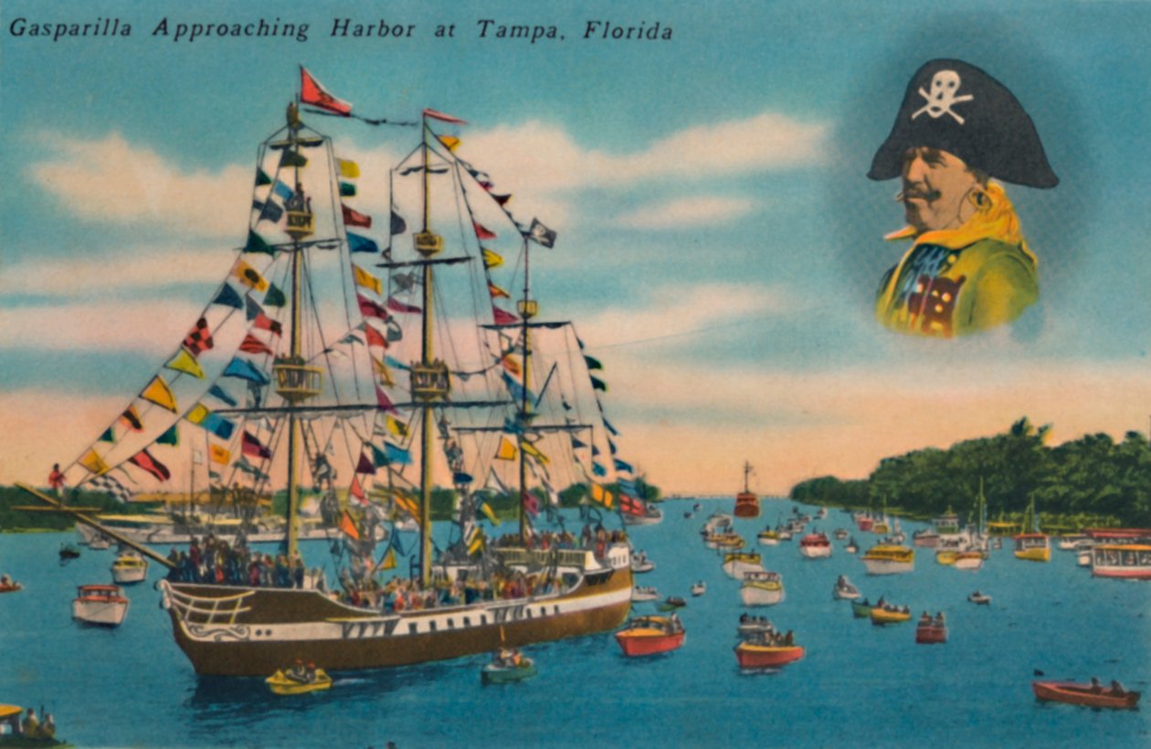 Gasparilla Aproximando-se do Porto em Tampa, Flórida, c1940s de Unbekannt