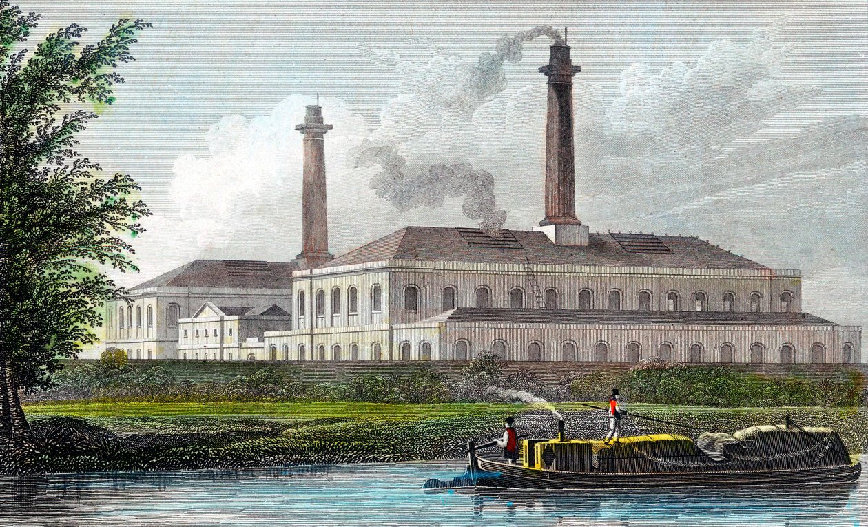 Gasworks no canal dos regentes, Londres, 1828 de Unbekannt