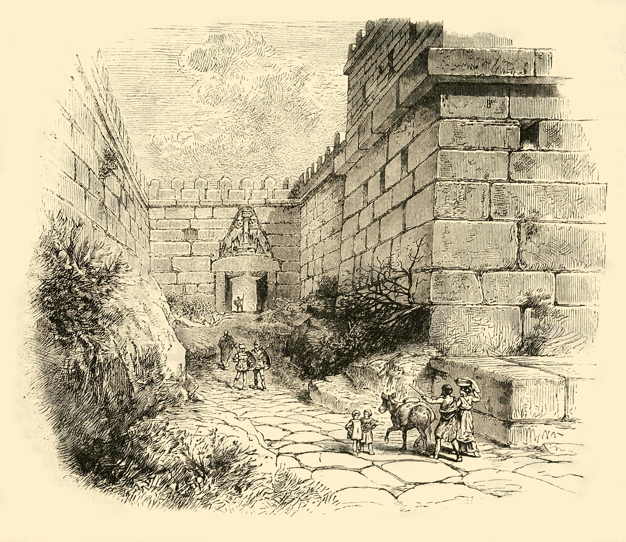 Portão dos Leões em Micenas, 1890. de Unbekannt