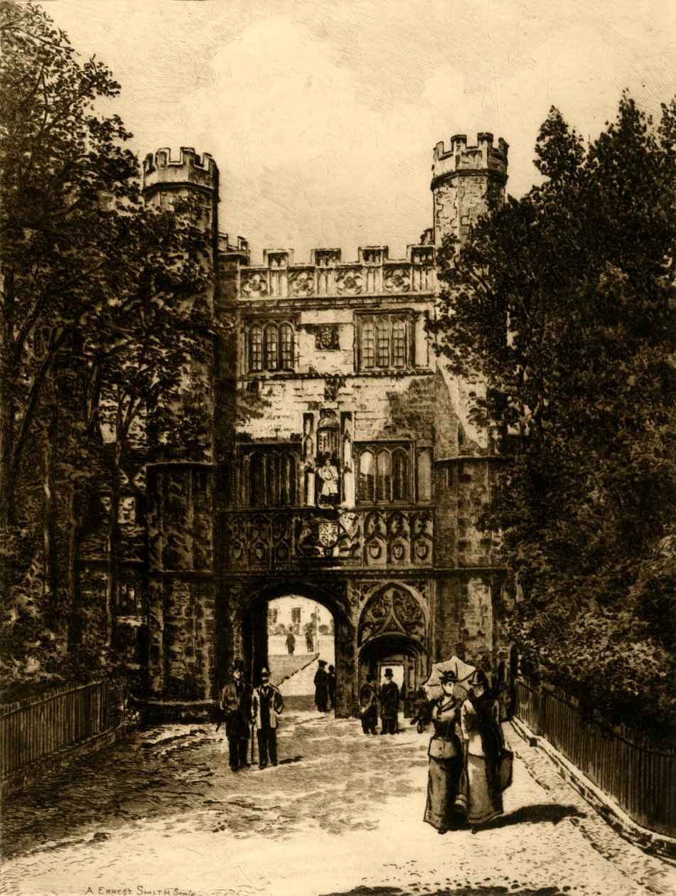 Portal da faculdade da trindade, Cambridge, 1898. de Unbekannt