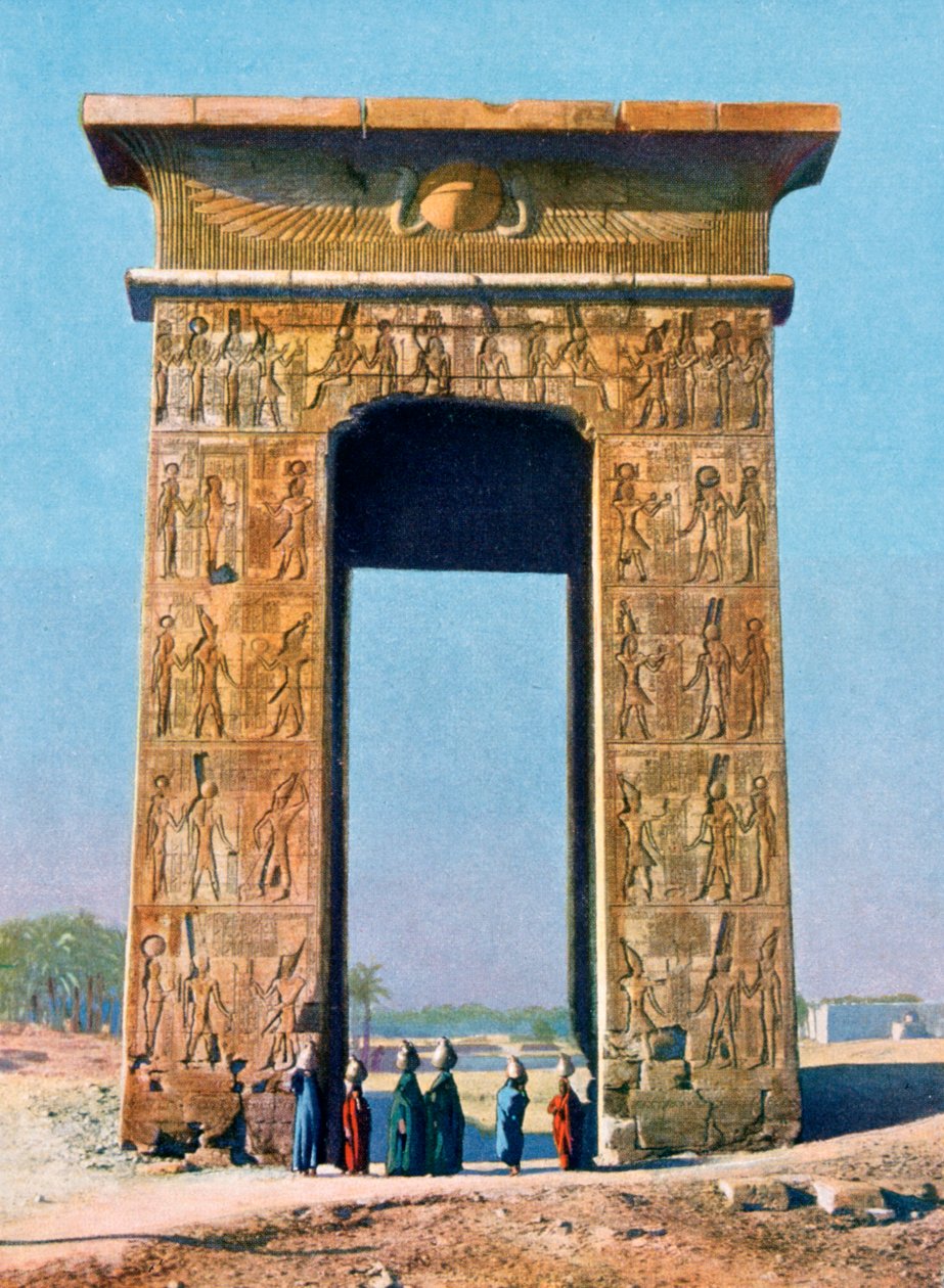 Porta de entrada para o complexo do templo de Karnak, Luxor, Egito, século 20 de Unbekannt