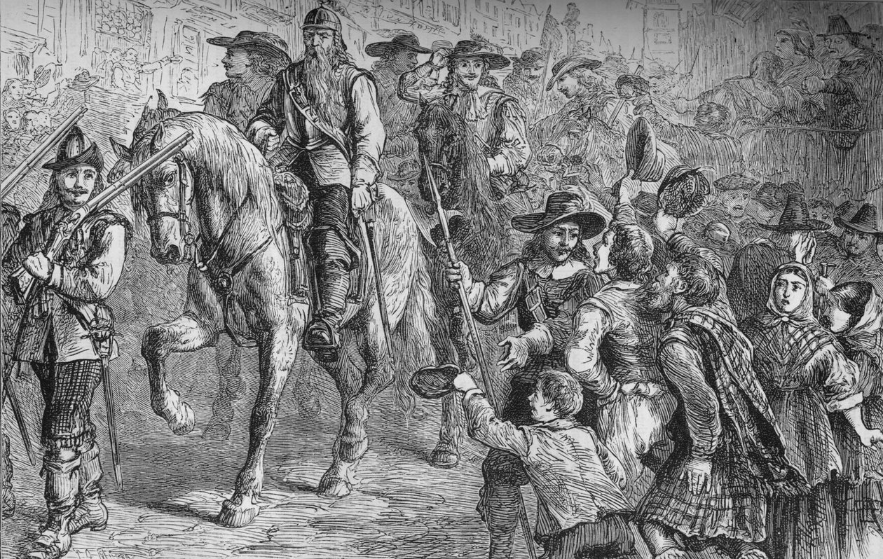 General Dalzell Entrando em Edimburgo, julho de 1666, c1880 de Unbekannt