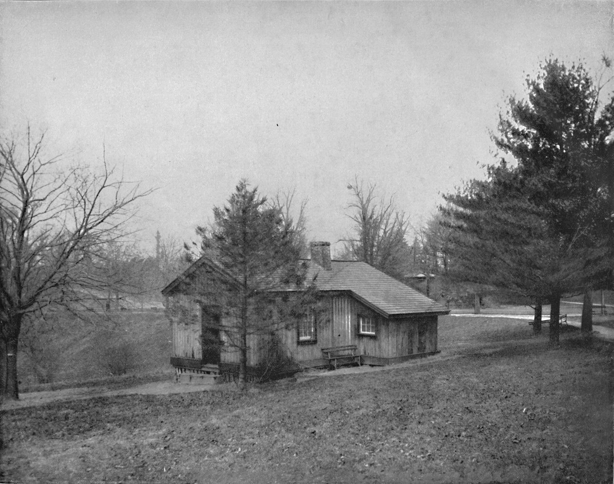 Cabana rústica de madeira geral das concessões, parque de Fairmount, Philadelphfia, c1897. de Unbekannt