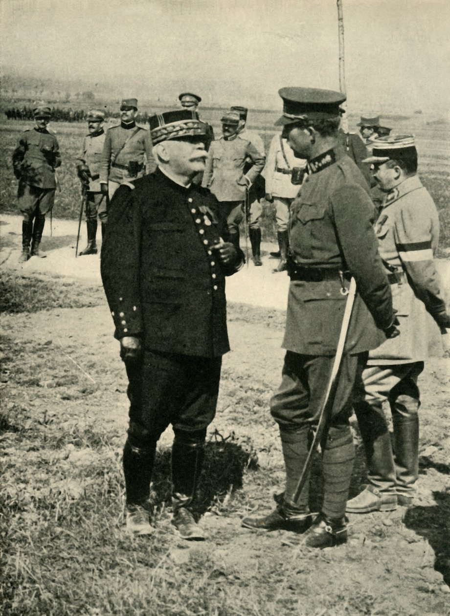 General Joseph Joffre e rei Albert I, Primeira Guerra Mundial, c1915, c1920. de Unbekannt