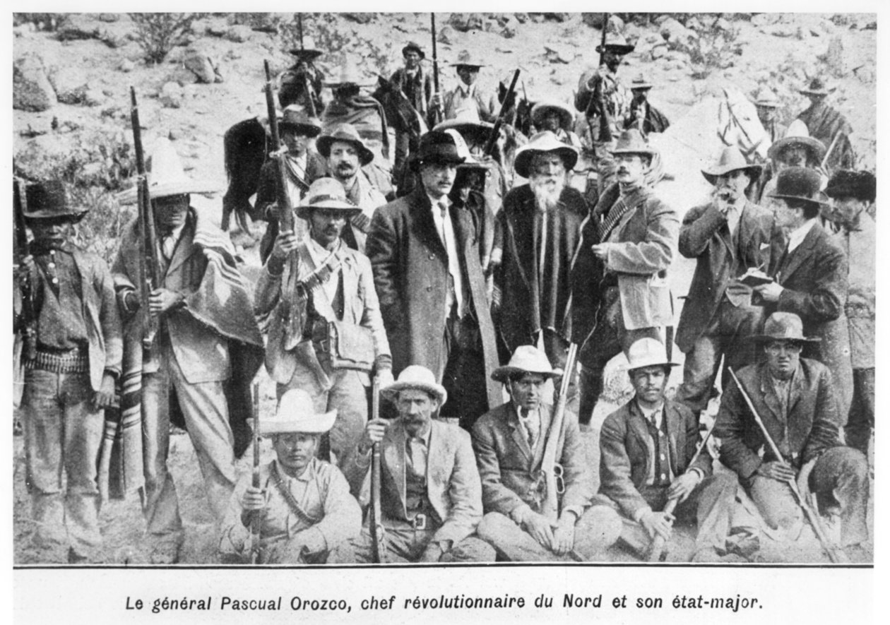 General Pascual Orozco (1882-1915) e seus Oficiais, ilustração de 