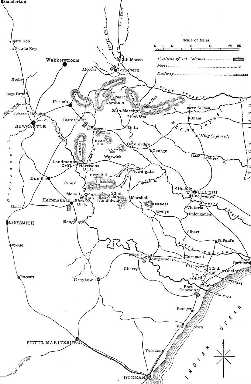 Plano Geral de Operações na Zululândia, 1879, c1880 de Unbekannt