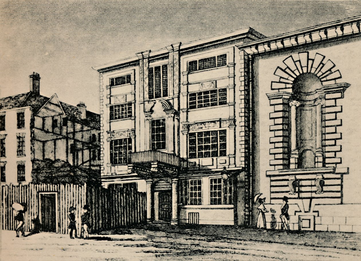 General Post Office, por volta de 1793 - Mostrando edifícios adjacentes ao Lloyds Coffee House, 1928 de Unbekannt