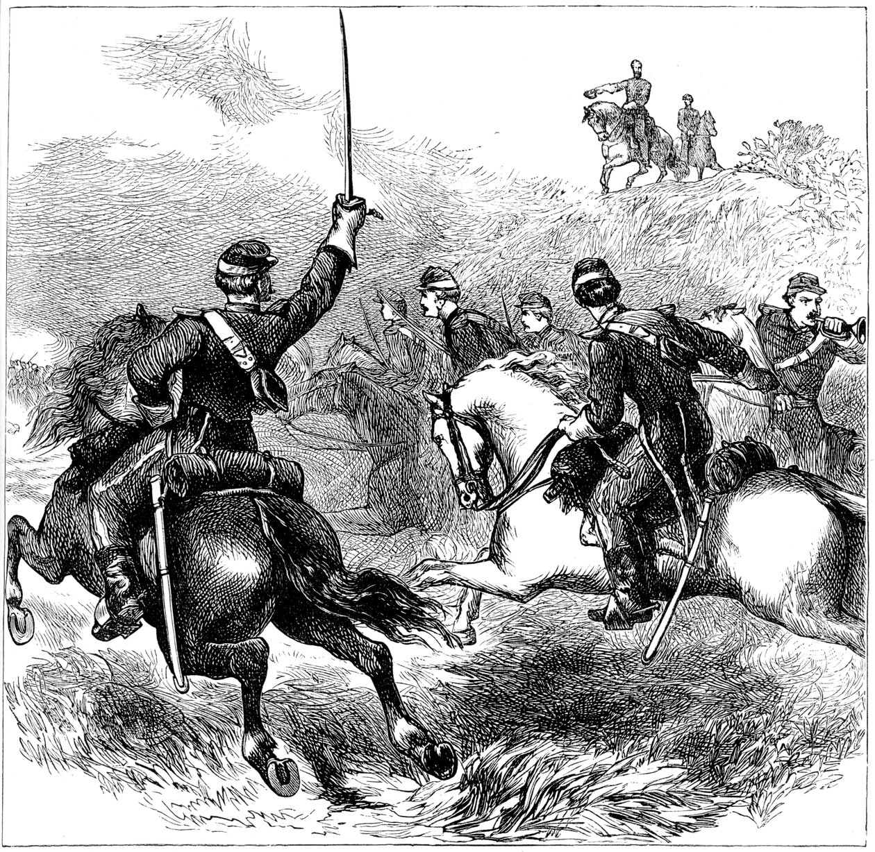 General Sheridan em Cedar Creek, Virgínia, Guerra Civil Americana, 1864 c1880 de Unbekannt