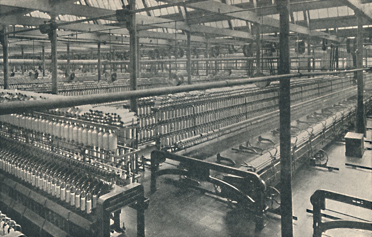 Vista geral da sala de fiação, c1917 de Unbekannt
