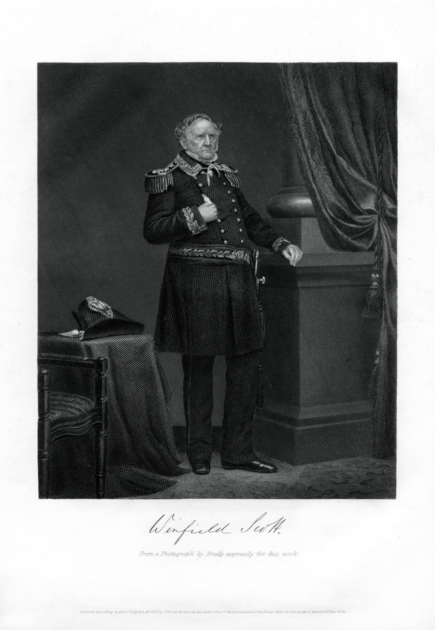 General Winfield Scott, general do exército dos EUA, diplomata e candidato à presidência, 1862-1867 de Unbekannt