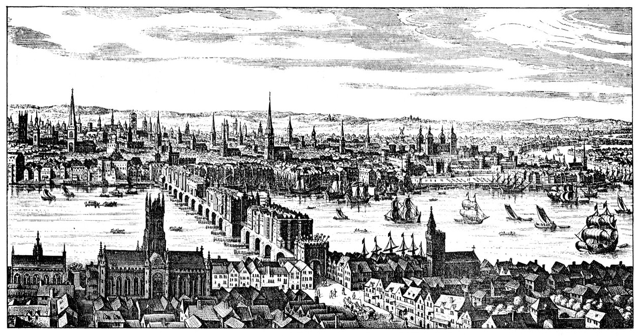 Vista geral de Londres, 1666, 1909 de Unbekannt