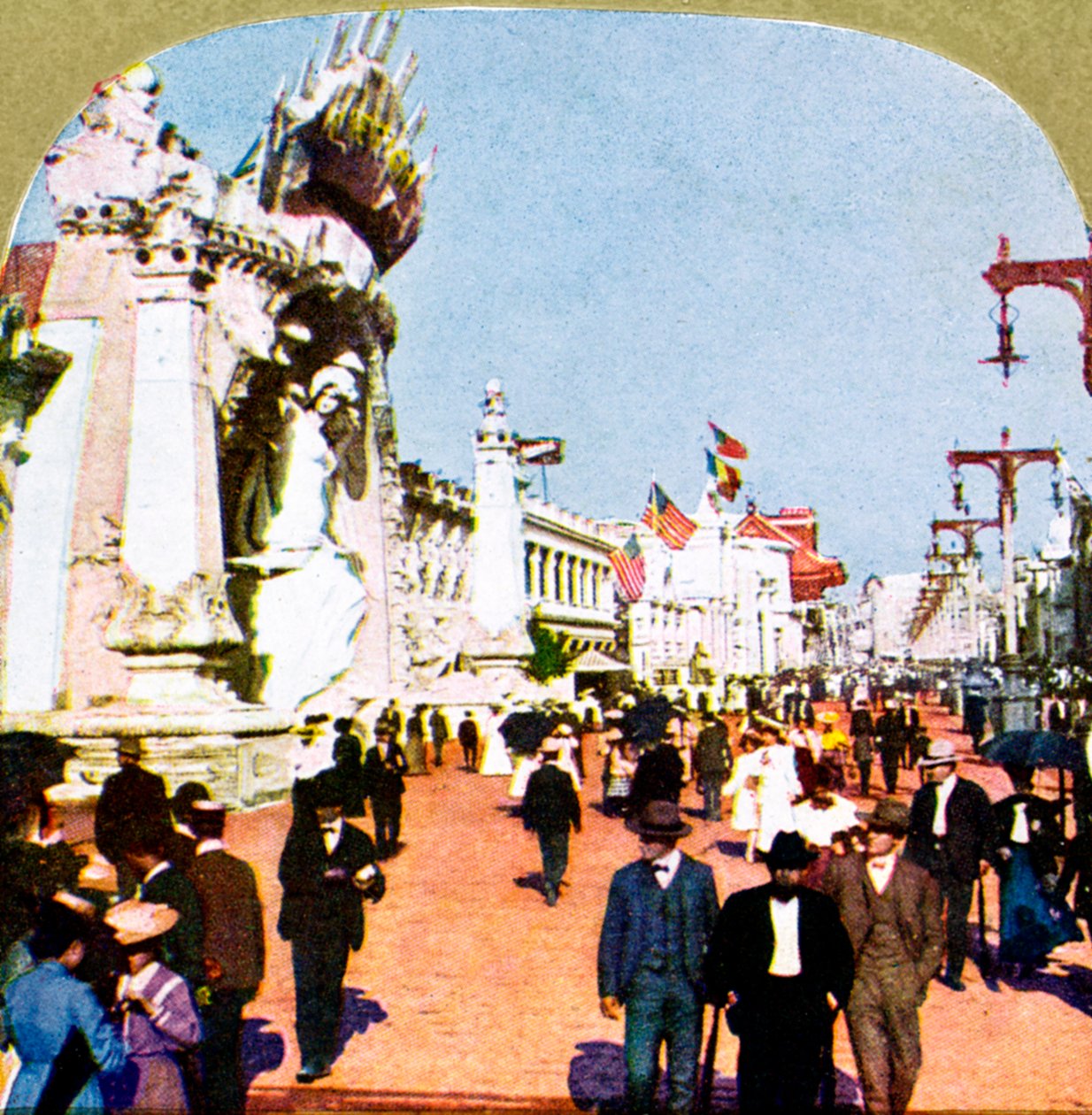 Vista geral do Pike na Feira Mundial, St Louis, Missouri, EUA, 1904 de Unbekannt